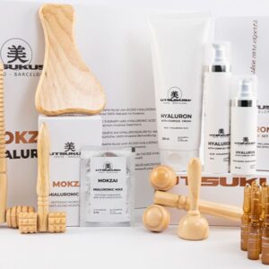 Mokzai Hyaluron es un Kit profesional de maderoterapia facial